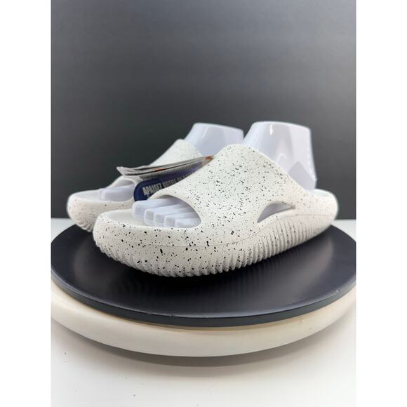 Crocs Mellow Recovery Speckle Slides Mens Size 8 White Slip On Comfort Sandals